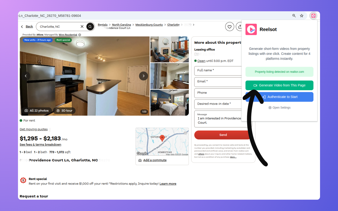 Reelsot Chrome Extension Screenshot